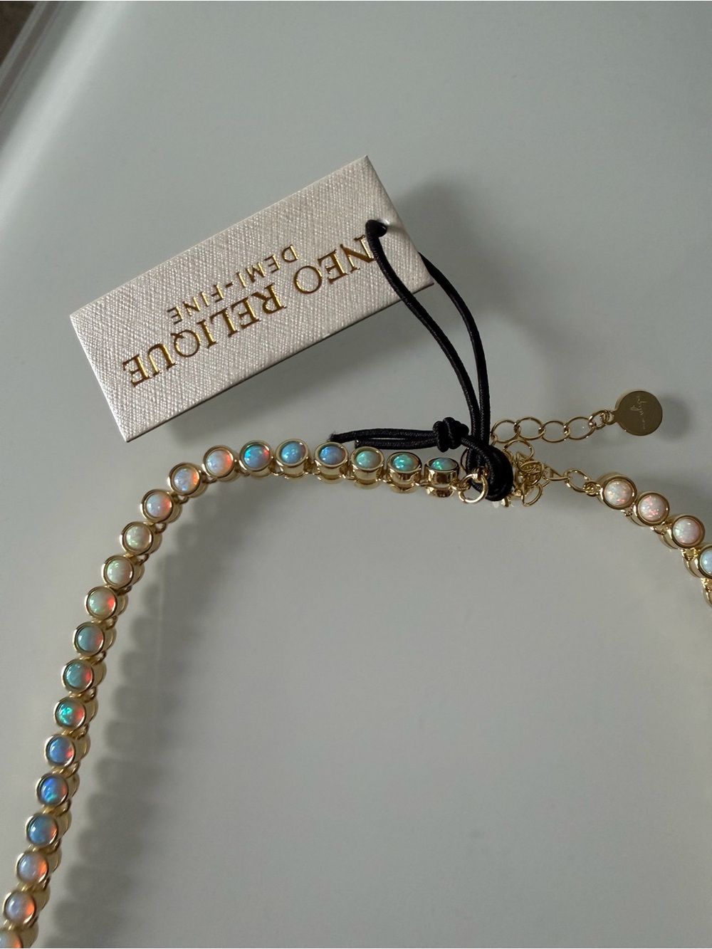 Opal gold tennis Necklace - Picture 6 of 7